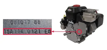 Briggs & Stratton snow blower engine model-type sijainti 3